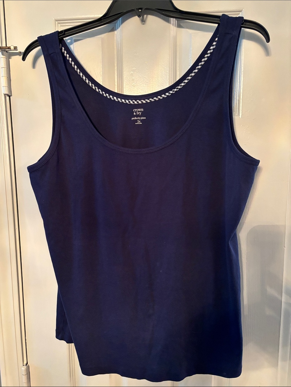 Crown & Ivy Perfectly Pima Navy Tank Top